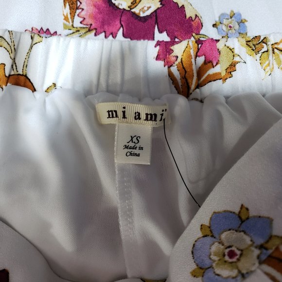 Miami maxi skirt shorts combination floral elastic High Low skorts - Picture 3 of 8